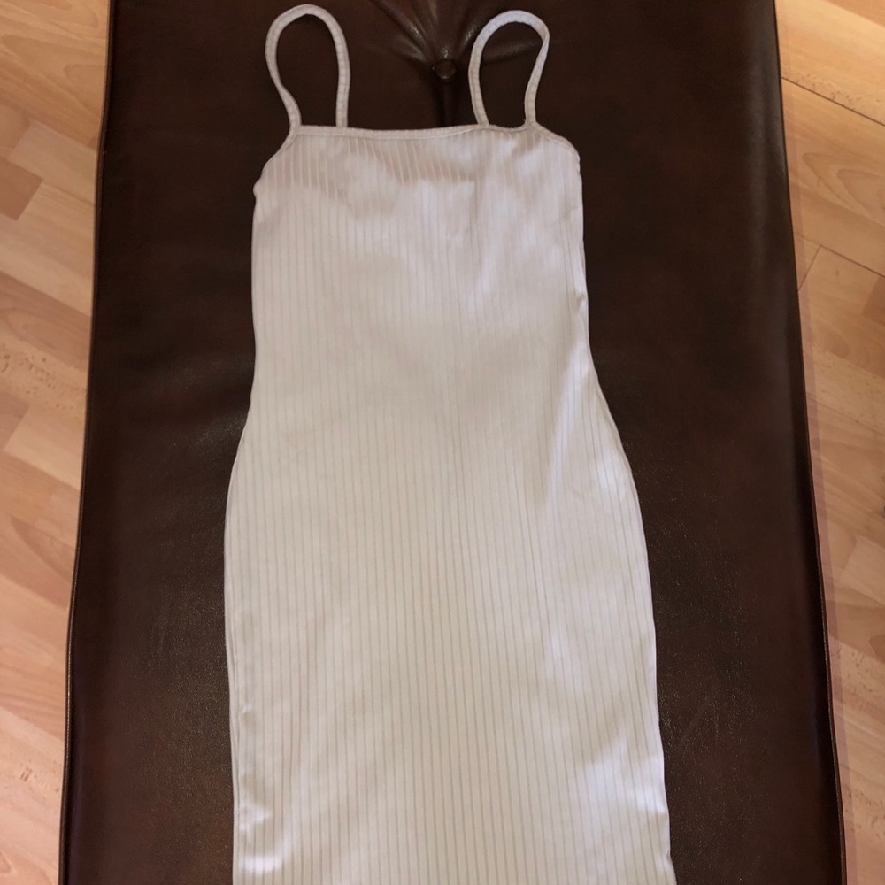 Ice blue ribbed stretchy dress XS